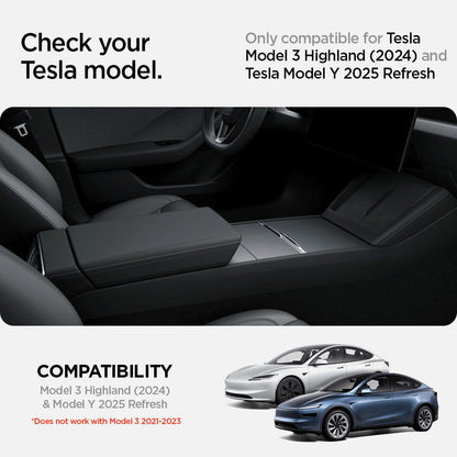 Tesla Series - Sliding Center Console Organizer Upper Tray | 2-Section