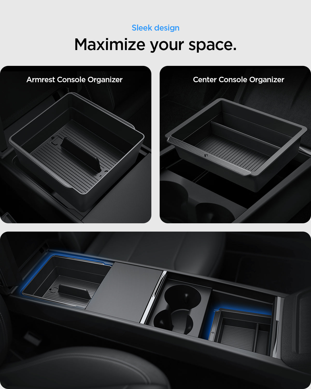 Tesla Series - Center & Armrest Organizer Bundle