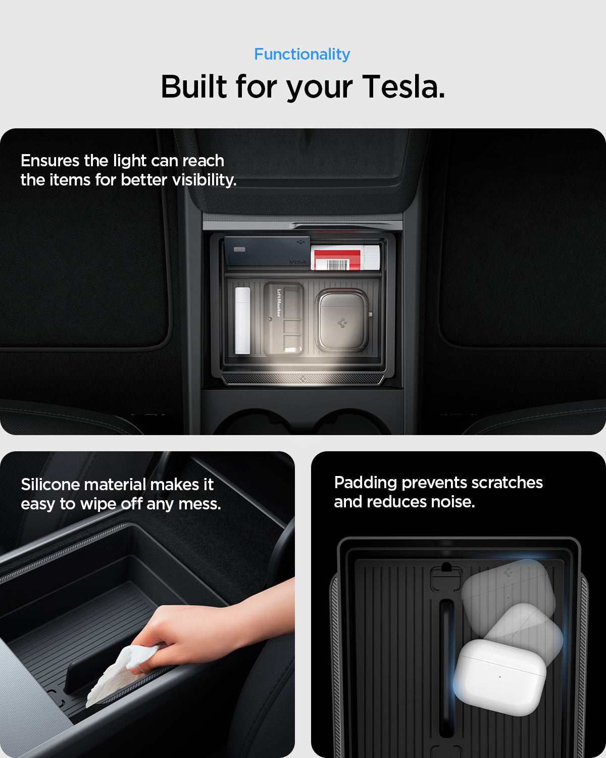 Tesla Series - Center & Armrest Organizer Bundle