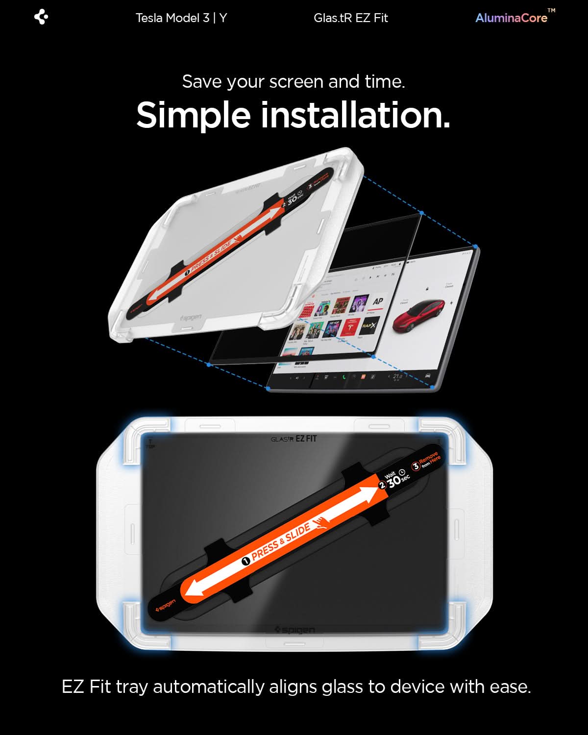Tesla Series - Screen Protector GLAS.tR EZ Fit | 15.4 inch