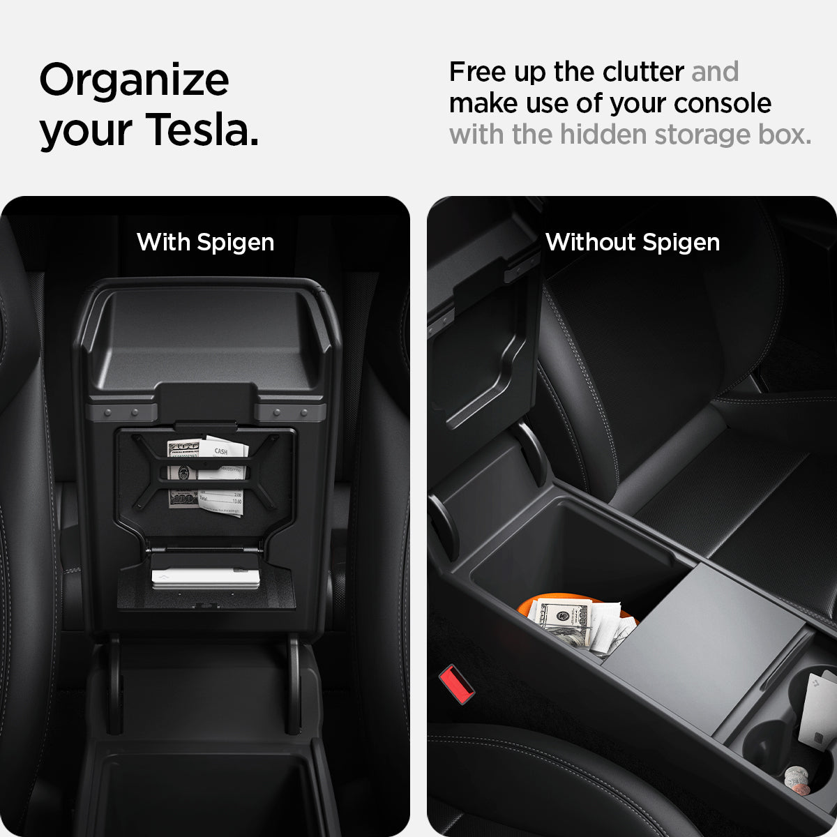 Tesla Series - Center Console Hidden Storage Box | TO221