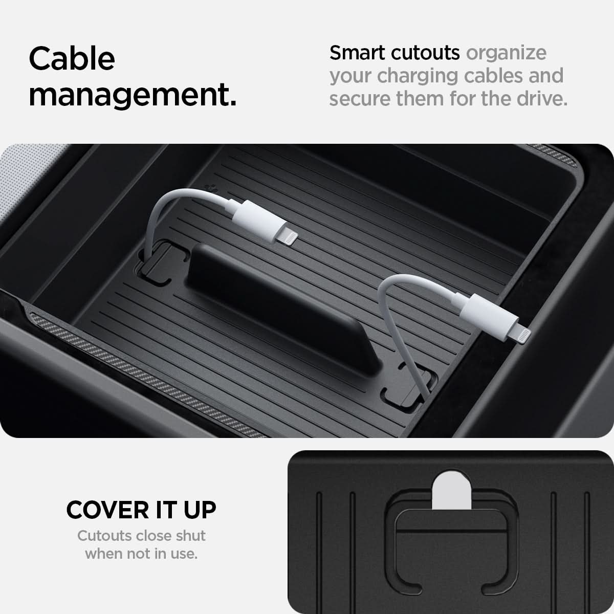 Tesla Series - Armrest Console Organizer Upper Tray | 2-Section
