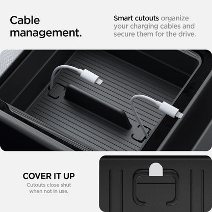 Tesla Series - Armrest Console Organizer Upper Tray | 2-Section